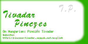 tivadar pinczes business card